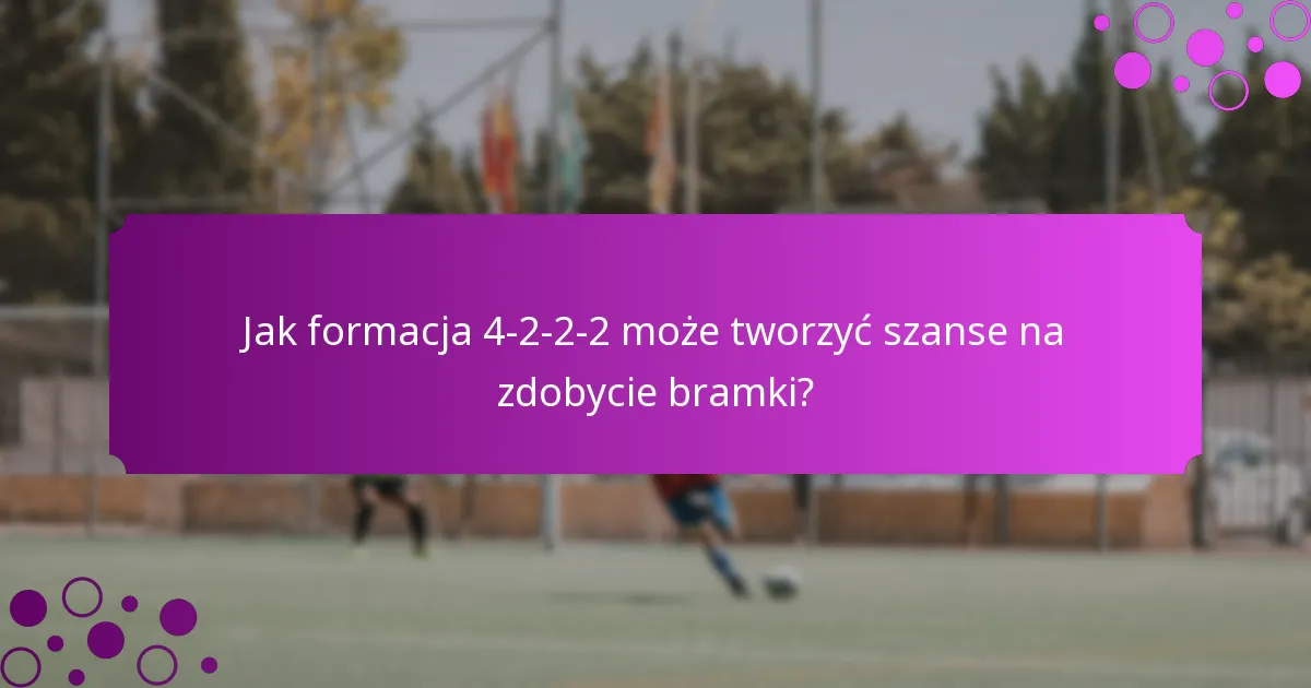 Jak formacja 4-2-2-2 może tworzyć szanse na zdobycie bramki?
