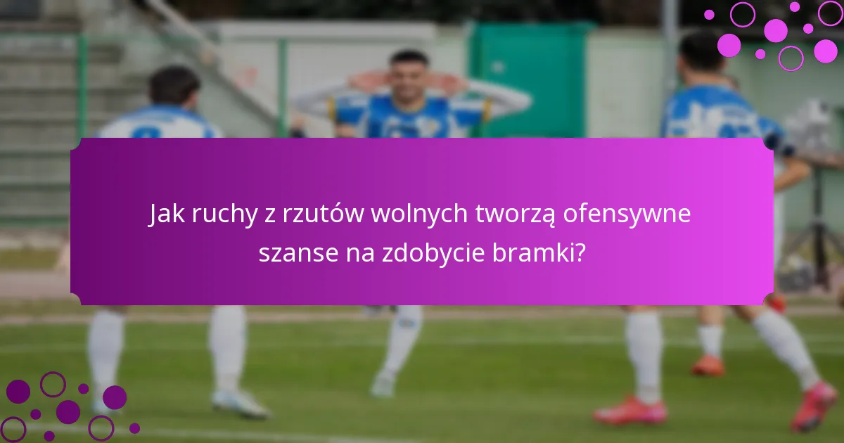 Jak ruchy z rzutów wolnych tworzą ofensywne szanse na zdobycie bramki?