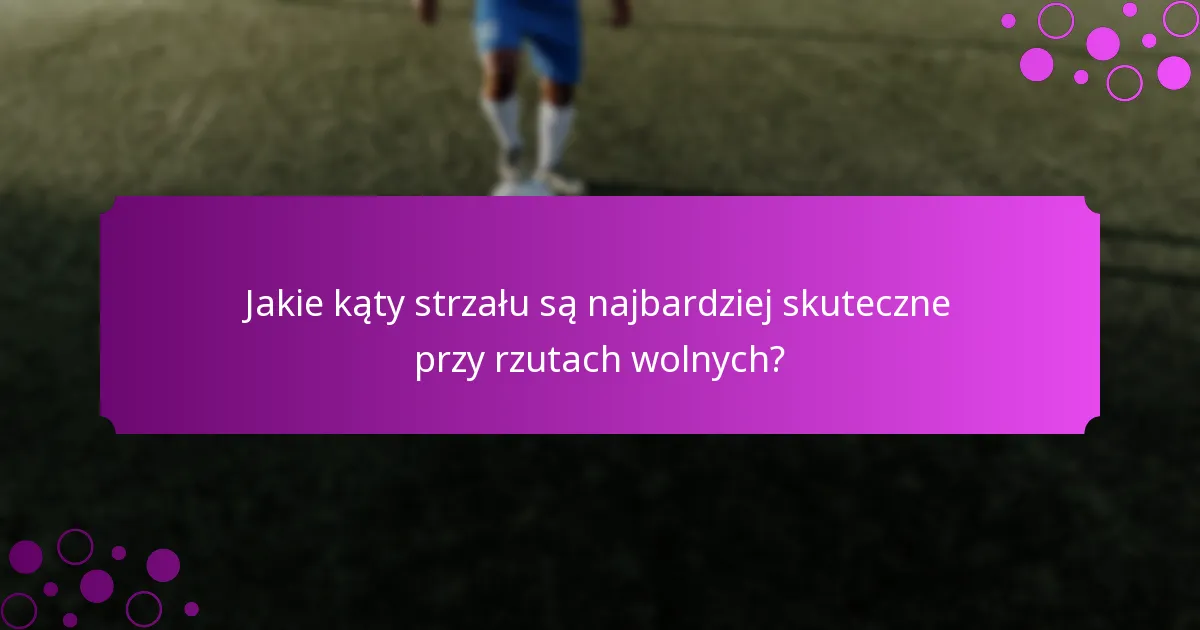 Jakie kąty strzału są najbardziej skuteczne przy rzutach wolnych?