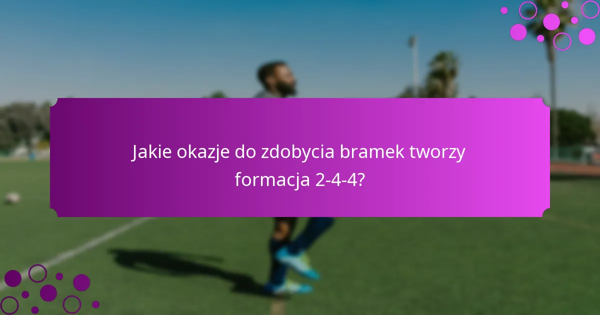 Jakie okazje do zdobycia bramek tworzy formacja 2-4-4?